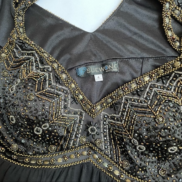 Sue Wong Nocturne Silk Beaded Cocktail Dress - Picture 11 of 15